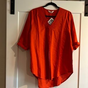 Persimmon cotton top, high low hem